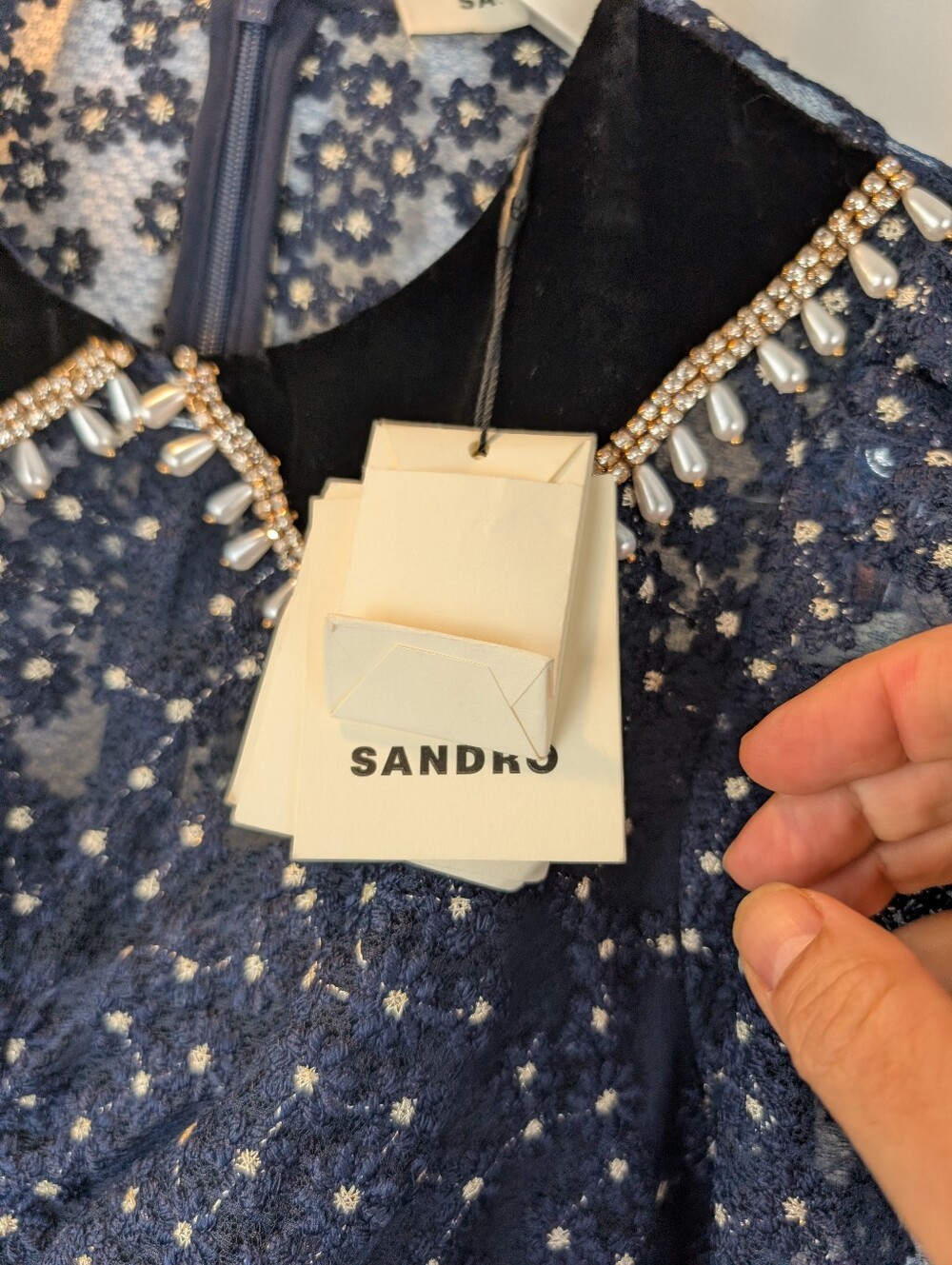 SANDRO Short Dress With Peter Pan Collar size 4(36) BNWT - Picture 7 of 16